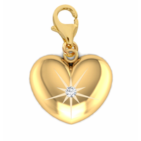 ZŁOTY CHARMS SERDUSZKO Z CYRKONIĄ ZŁOTO PRÓBY 333 ZAWIESZKA DO BRANSOLETKI SERCE