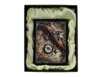 Czarna Papierośnica z Mapą w Opakowaniu Prezentowym Gentelo