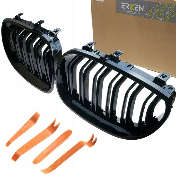 Nerki atrapa grill CZARNY POŁYSK do BMW E60 E61 M5 zdjęcie 5