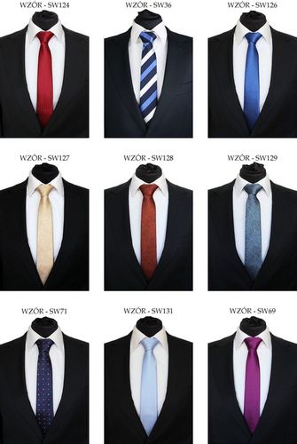 KRAWAT ŚLEDŹ ŚLEDZIK WĄSKI 6 cm - DUŻO WZORÓW na Arena.pl