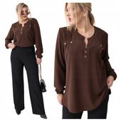 Bluzka elegancka POLSKI PRODUCENT duże rozmiary koszulowa gładka