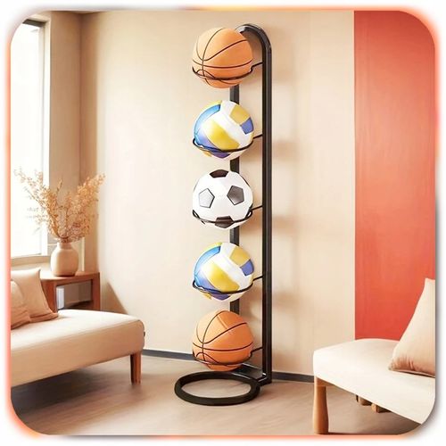 STOJAK NA PIŁKI metalowy 5 piłek półka organizer przechowywanie na Arena.pl