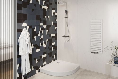 Sense Compact X brodzik półokrągły  100x100 cm struktura, wysoki, biały mat na Arena.pl