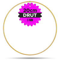 Obręcz Złota Matowa 20 cm, Metalowa, 5 mm - Idealna do Łapaczy Snów