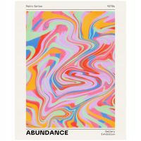 2 x Plakat 50x40 ABUNDANCE 1970s abstrakcja ekspresja sztuka kolorowy retro