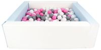 Kwadratowy suchy basen z ekoskóry z 300 piłeczkami - DUŻY ZESTAW DO ZABAWY