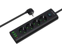 Przedłużacz sieciowy PS-450T 4-Gniazda 3xUSB+USB-PD 3m czarny 3x1mm