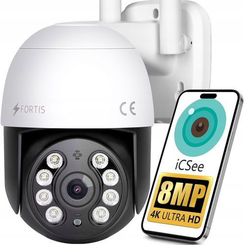 KAMERA ZEWNĘTRZNA OBROTOWA IP WIFI 8MPX 4K ULTRA HD 4x ZOOM DO MONITORINGU na Arena.pl