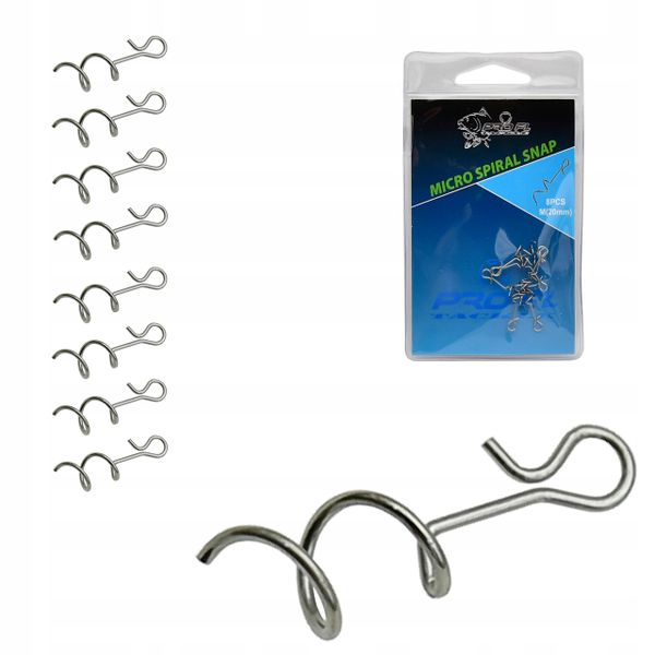 Wkrętka z klipsem do haczyka OFFSETOWEGO MICRO Spiral Snap M (20 mm) 8 szt zdjęcie 1