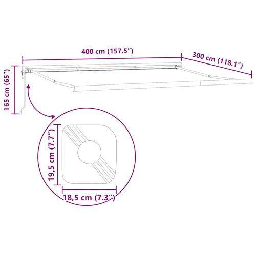 Zwijana markiza, antracytowo-biała, 4x3 m, tkanina i aluminium na Arena.pl