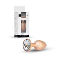 pearl gold średni złoty metalowy korek analny