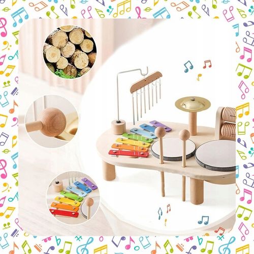 TABLICA MANIPULACYJNA SENSORYCZNA MUZYCZNA PERKUSJA CYMBAŁKI EDUKACYJNA XXL na Arena.pl