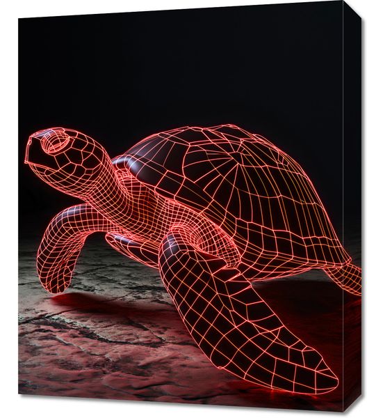 Obraz 50x60cm Neonowy Żółw zdjęcie 1