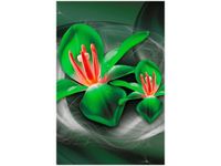 80CM 120 OBRAZ ZIELONE KOSMICZNE KWIATY JAKUB BANAŚ ŚCIENNY