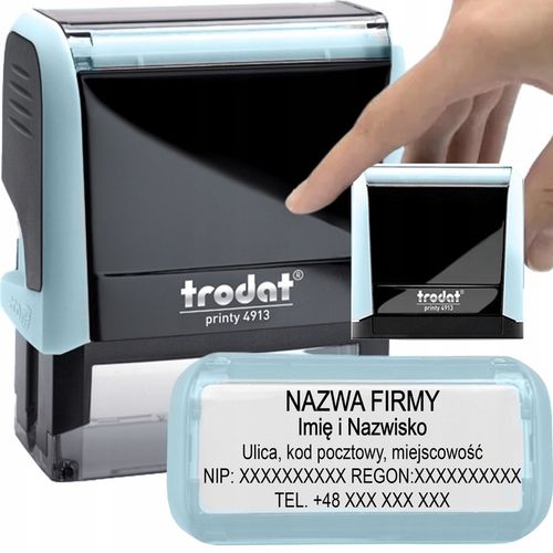 PIECZĄTKA TRODAT 4913 DO 8 LINII FIRMOWA IMIENNA BIUROWA PROJEKT + GUMKA na Arena.pl