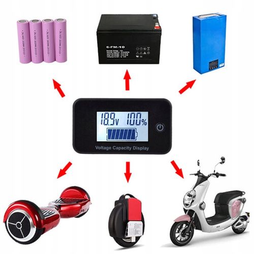 Wskaźnik naładowania akumulatora baterii Pb Li-Ion test 12/24/36/48/60/72 V na Arena.pl