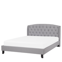 Łóżko tapicerowane 140 x 200 cm szare BORDEAUX