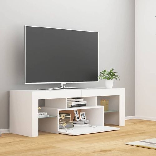 Szafka pod TV z oświetleniem LED, biała, 120x35x40 cm na Arena.pl