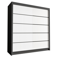 Szafa przesuwna HUGO IV 180 Garderoba - CZARNY/BIAŁY