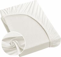 Prześcieradło z gumką jersey Design91 140X200 krem