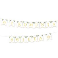 Baner komunijny I Komunia Święta eukaliptus 240 cm