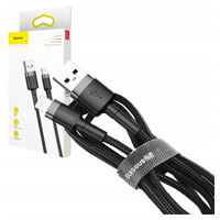 kabel lightning usb baseus cafule 2,4a 1m (szaro-czarny)