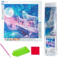 Haft Diamentowy Wilki Malowanie Diamentami 3D Diamond Painting Obraz