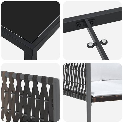 Zestaw do jadalni w ogrodzie 3 pcs Brązowy Polirattan na Arena.pl