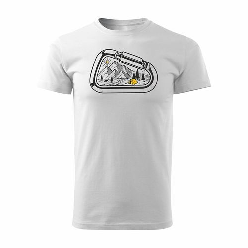 Koszulka z górami w góry wspinaczka climbing karabińczyk męska biała REGULAR L na Arena.pl