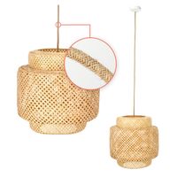 Boho Lampa WISZĄCA BONN RW pleciony klosz DUŻA 40cm E27 biała podsufitówka