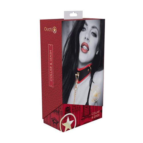 Milan Collection - Collar With Leash - Black/Red na Arena.pl