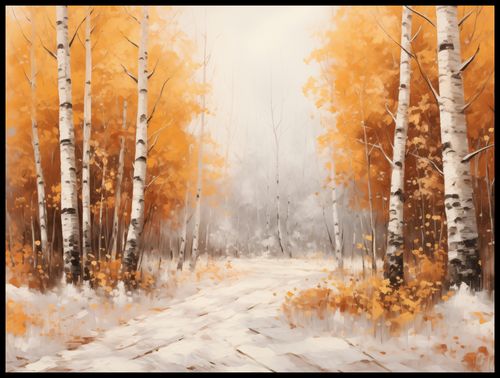 Plakat 100x75cm Jesienne Brzozy na Arena.pl