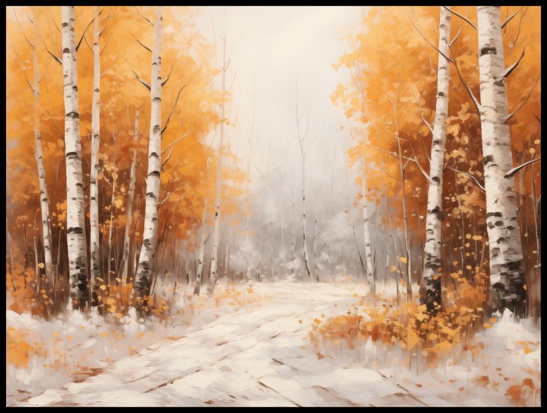 Plakat 100x75cm Jesienne Brzozy zdjęcie 2
