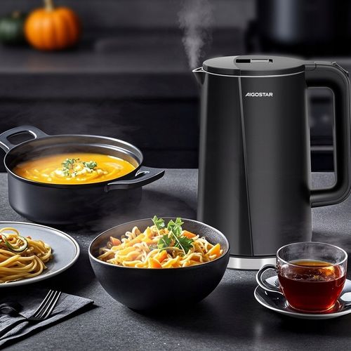 Czajnik Elektryczny Aigostar 1.7L 2200W Podwójne ścianki Czarny na Arena.pl