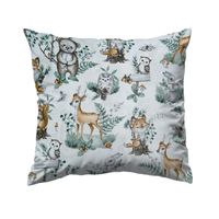 Bawełniana Poszewka Na Poduszkę – Zwierzęta z Magicznego Lasu