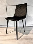 Krzesło tapicerowane TRIO VELVET BLACK GOLD