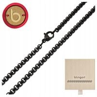 Łańcuszek MĘSKI czarny splot Ankler oczkowy stal 316L 60cm 3mm BLINGART