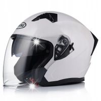 OTWARTY KASK MOTOCYKLOWY BIAŁY POŁYSK SKUTER CHOPPER HOMOLOGACJA BLENDA XS