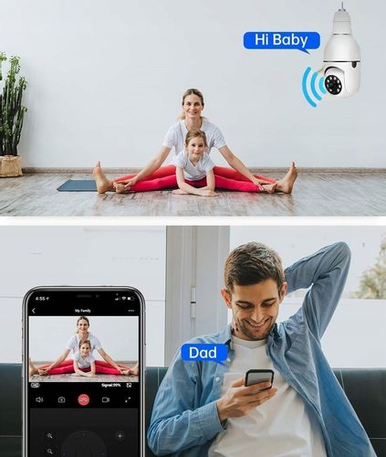 Mini Kamera WiFi w Żarówce Wewnętrzna Android Iphone Obrotowa Żarówka na Arena.pl
