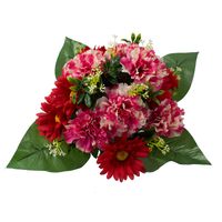 Wiązanka na grób z gerberami i goździkami – sztuczne kwiaty H3177H24-4