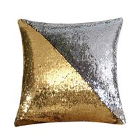 Poszewki na poduszkę z cekinami Srebrno złoty 40x40cm