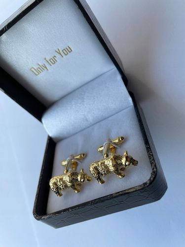 Spinki do mankietów dla myśliwego Głowa Jelenia Jeleń z Porożem + Pudełko na Arena.pl