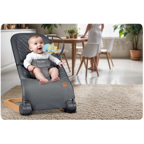 Leżaczek bujaczek z zabawkami NK-52 Nukido - antracyt na Arena.pl