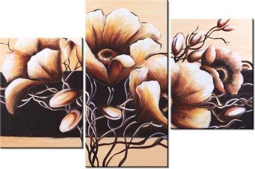 60 90CM OBRAZ 3 ELEM DOSTOJNE KWIATY ŚCIENNY DRUK PŁÓTNO na Arena.pl