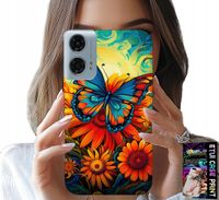 ETUI DO MOTOROLA G34 5G - MOTYLE MOTYLKI KWIATKI RÓŻE OBUDOWA
