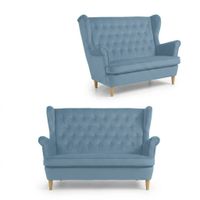 Sofa Kanapa Uszak Skandynawska niebieska morska jasna Diana Family Meble