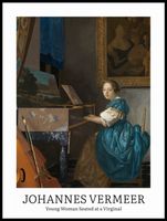 Plakat 60x80cm Design Seated at a Virginal, Vermeer Vintage do Salonu