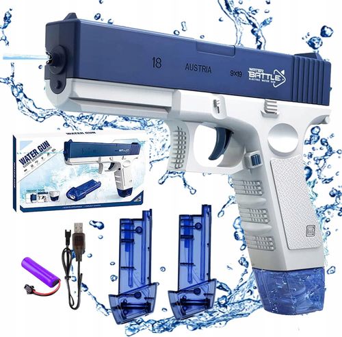 ELEKTRYCZNY AUTOMATYCZNY PISTOLET NA WODĘ DWA MAGAZYNKI GLOCK KARABIN na Arena.pl