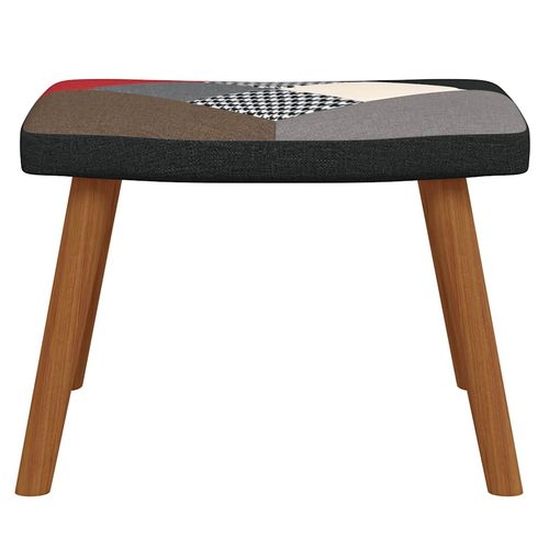 Fotel z podnóżkiem, patchworkowy, obity tkaniną na Arena.pl