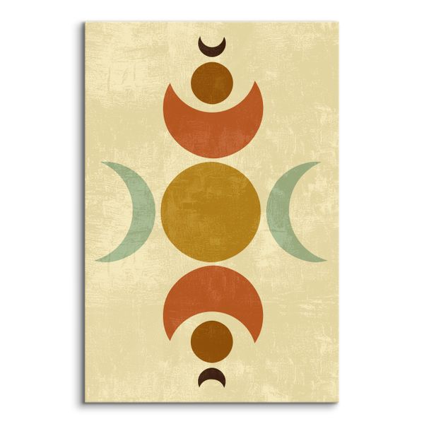 Obraz Na Płótnie Do Sypialni Księżyce Azteckie Wzory Styl Boho 80cm x 120cm zdjęcie 2